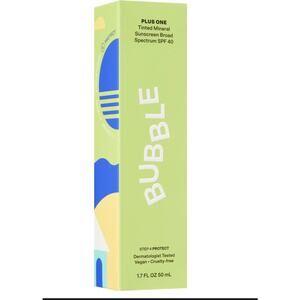 Bubble Skincare Plus One Tinted Mineral Sunscreen SPF 40 🌞 1.7 oz NIB